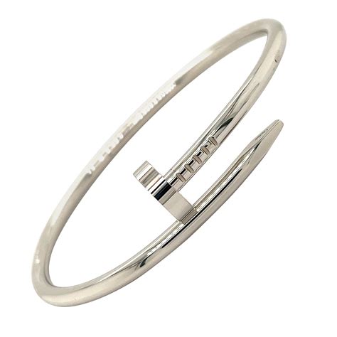 silver cartier nail bracelet